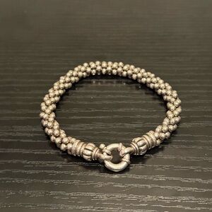 LAGOS Caviar Beaded Sterling Silver 7mm Bracelet Stations Medium